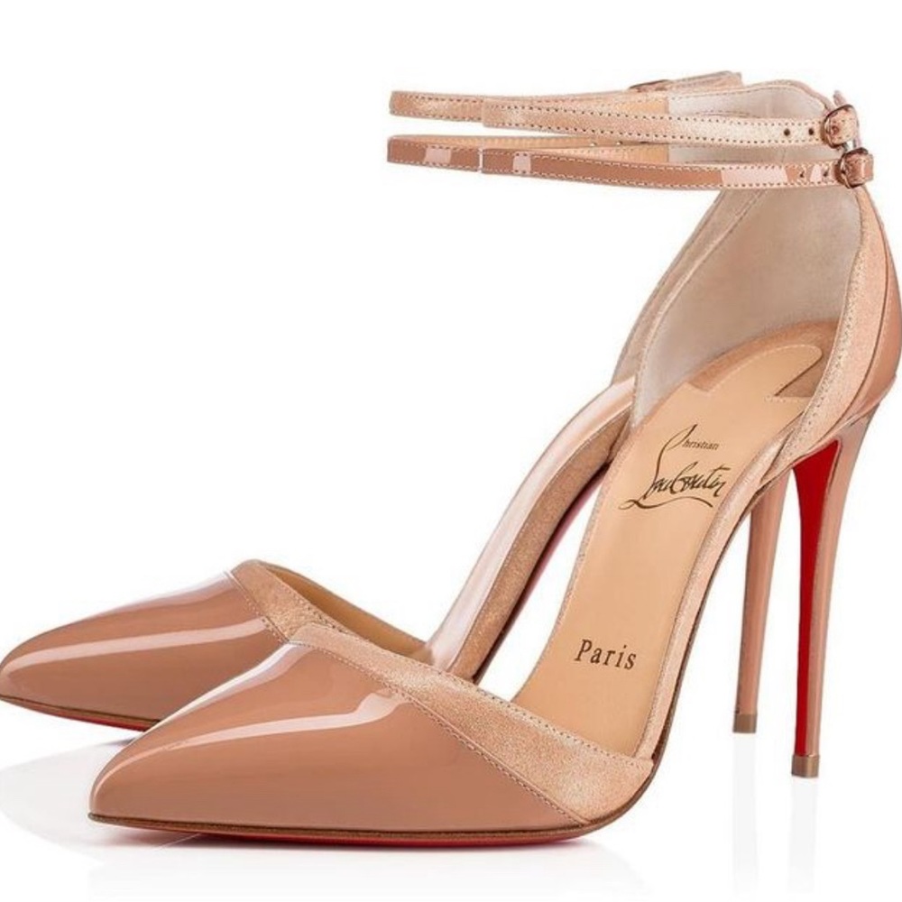 BRAND NEW Christian Louboutin Uptown-Double Leather & Suede Lamé Pumps